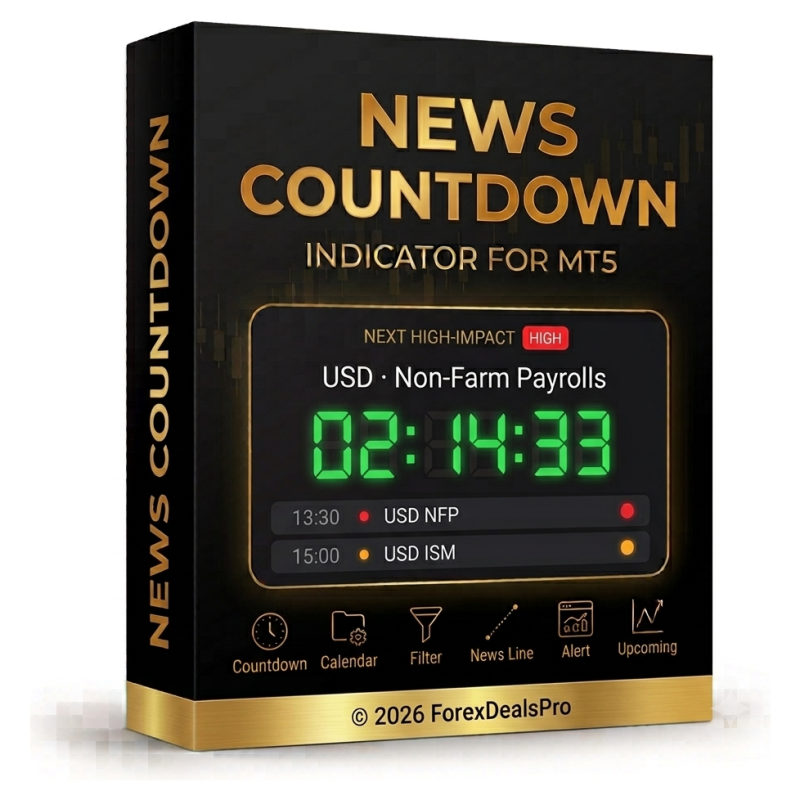 News Countdown Timer — indicador gratuito de cuenta regresiva de noticias económicas para MT5
